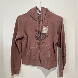 Billabong brown hoodie with owl